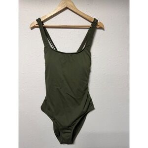 Hurley Amazon Jungle Ribbed One Piece Swimsuit Olive Green UPF 50+ XXL HSO1029